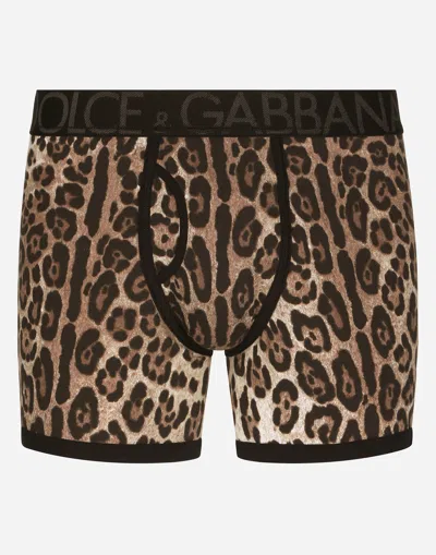 Dolce & Gabbana Boxer Lungo In Animal Print