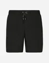 Dolce & Gabbana Dg-print Drawstring Swim Shorts In Black