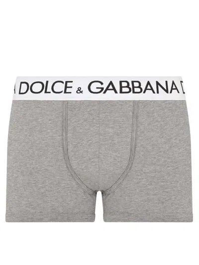Dolce & Gabbana Boxer Regular Fit In Gray