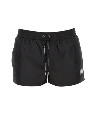 Dolce & Gabbana Boxer Swimsuit In Black