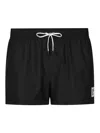 Dolce & Gabbana Printed Swim Trunks With Mid-length And Logo In Negro