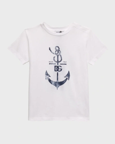 Dolce & Gabbana Kids' Boy's Anchor Graphic T-shirt In White
