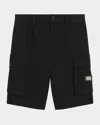 Dolce & Gabbana Boy's Branded Bermuda Cargo Shorts In Nero