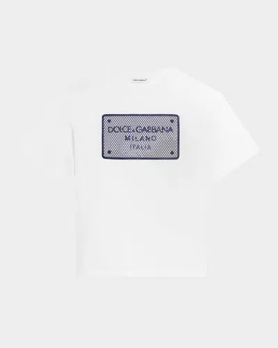 Dolce & Gabbana Kids' Boy's Branded Plaque Graphic T-shirt In White