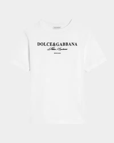 DOLCE & GABBANA BOY'S CONTRAST LOGO-PRINT T-SHIRT