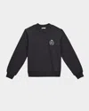 Dolce & Gabbana Boy's Crewneck Sweatshirt W Crest Patch In Gray