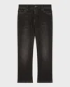 Dolce & Gabbana Boy's Dark Wash Logo Plaque Jeans In Black