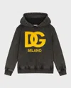 Dolce & Gabbana Logo-embroidered Washed Hoodie In Black