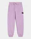 Dolce & Gabbana Boy's Joggers W/ Rubber Logo Patch In Light Purp