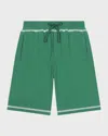 Dolce & Gabbana Boy's Logo Embroidered Jogger Shorts In Dark Green
