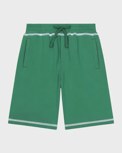 DOLCE & GABBANA BOY'S LOGO EMBROIDERED JOGGER SHORTS