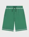 Dolce & Gabbana Boy's Logo Embroidered Jogger Shorts In Dark Green