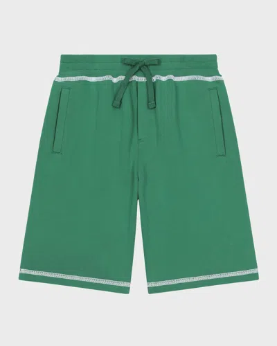 DOLCE & GABBANA BOY'S LOGO EMBROIDERED JOGGER SHORTS