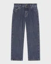 Dolce & Gabbana Boy's Logo-plaque Jeans In Dark Blue