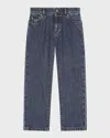 Dolce & Gabbana Boy's Logo-plaque Jeans In Dark Blue