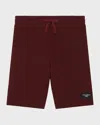 Dolce & Gabbana Boy's Logo-plaque Jogger Shorts In Dark Red