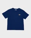 Dolce & Gabbana Boy's Logo Plaque T-shirt In Dark Blue