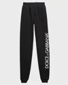 Dolce & Gabbana Boy's Logo-print Joggers In Black