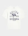 Dolce & Gabbana Boy's Logo-print T-shirt In Bianco