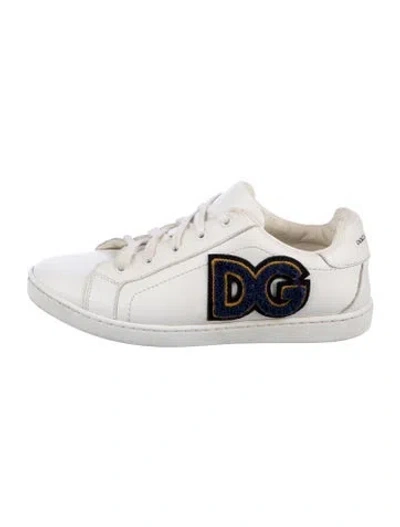 Pre-owned Dolce & Gabbana Kids' Boy's Low Top Sneakers In White