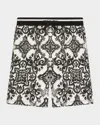 Dolce & Gabbana Majolica-print Shorts In Black