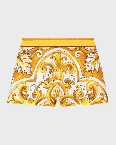 DOLCE & GABBANA BOY'S MAJOLICA-PRINT SHORTS