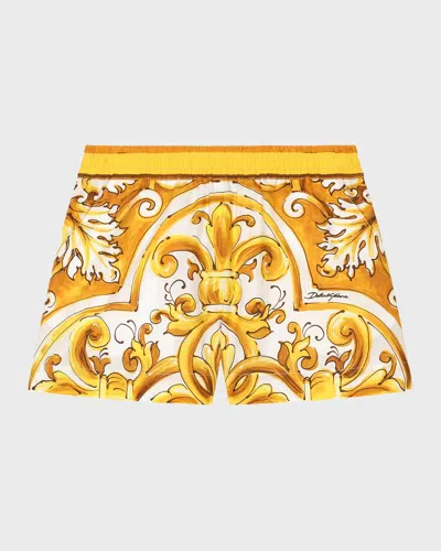 DOLCE & GABBANA BOY'S MAJOLICA-PRINT SHORTS