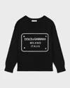 Dolce & Gabbana Boy's Oversized Logo-print Sweatshirt In Black