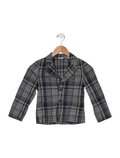 Pre-owned Dolce & Gabbana Babies' Boy's Plaid Blazer In Gray