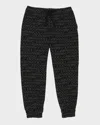Dolce & Gabbana Boy's Repeated Logo-print Joggers In Black