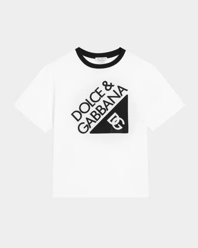 DOLCE & GABBANA BOY'S RUBBERIZED LOGO-PRINT T-SHIRT