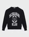 Dolce & Gabbana Printed Cotton Sweater In Dark Blue