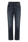 Dolce & Gabbana Black Mid-rise Straight-leg Jeans In Blue