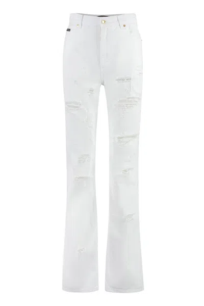 Dolce & Gabbana Boyfriend Jeans With Rips For Women In Blue