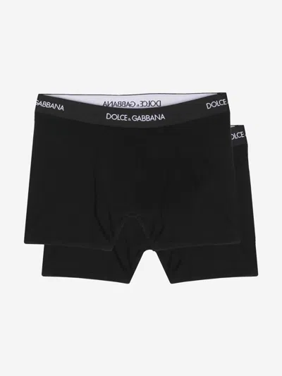 Dolce & Gabbana Kids'  Boys 2 Pack Boxer Shorts Set In Black