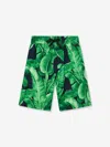 Dolce & Gabbana Boys Banana Leaf Bermuda Shorts In Green