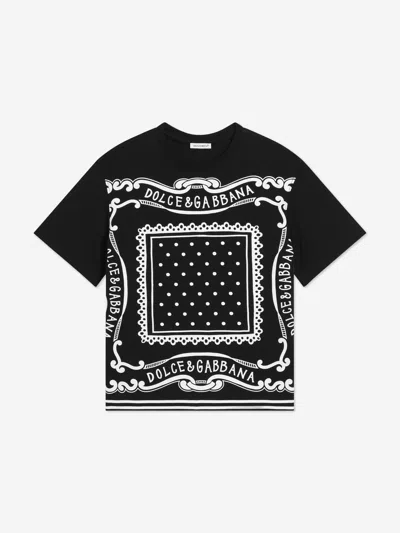 Dolce & Gabbana Kids' Boys Bandana Print Logo T-shirt