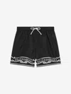 Dolce & Gabbana Black Swim Shorts For Boy With Bandana Print