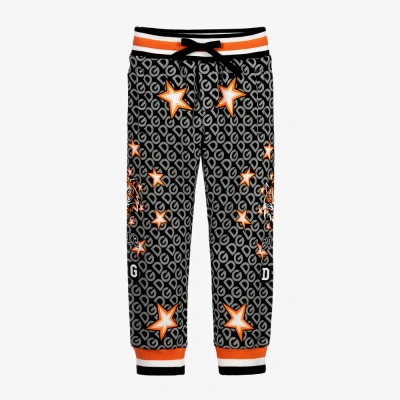 Dolce & Gabbana Babies' Boys Black & Orange Cotton Joggers