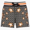 DOLCE & GABBANA BOYS BLACK & ORANGE COTTON SHORTS