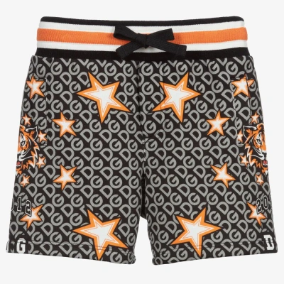 Dolce & Gabbana Babies' Boys Black & Orange Cotton Shorts