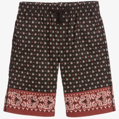 Dolce & Gabbana Kids' Boys Black & Red Cotton Shorts