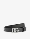 Dolce & Gabbana Logo-buckle Leather Belt In Black