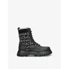 Dolce & Gabbana Logo-lettering Leather Ankle Boots In Blk/grey