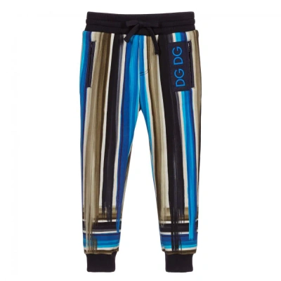 Dolce & Gabbana Babies' Boys Blue & Green Striped Joggers