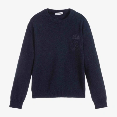 Dolce & Gabbana Kids' Boys Blue Cashmere Sweater