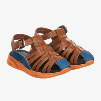 Dolce & Gabbana Kids' Boys Brown Leather Sandals