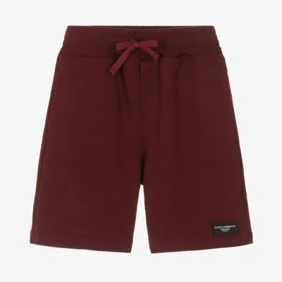 Dolce & Gabbana Babies' Boys Burgundy Red Cotton Shorts