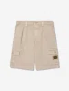 Dolce & Gabbana Logo-plaque Bermuda Shorts In Beige