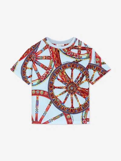 Dolce & Gabbana Babies'  Boys Carretto Print T-shirt In Blue